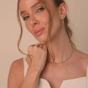 Colar Aro Nó com Banho em Ouro 18k