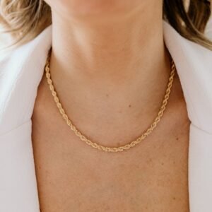 Colar Cordão Baiano Banho Ouro Médio